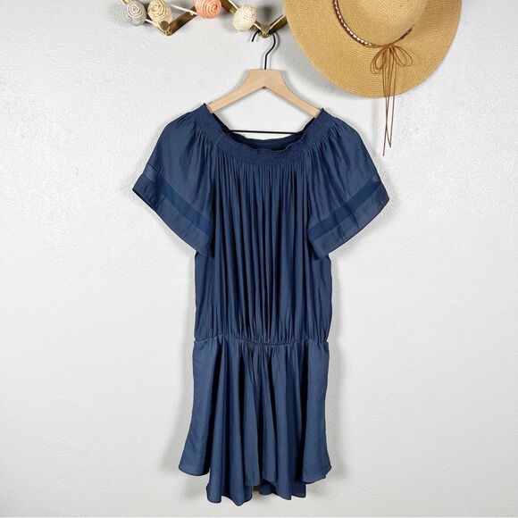 Ramy Brook Off-The-Shoulder Jessica Navy Blue Mini Dress Size Small - Picture 7 of 8